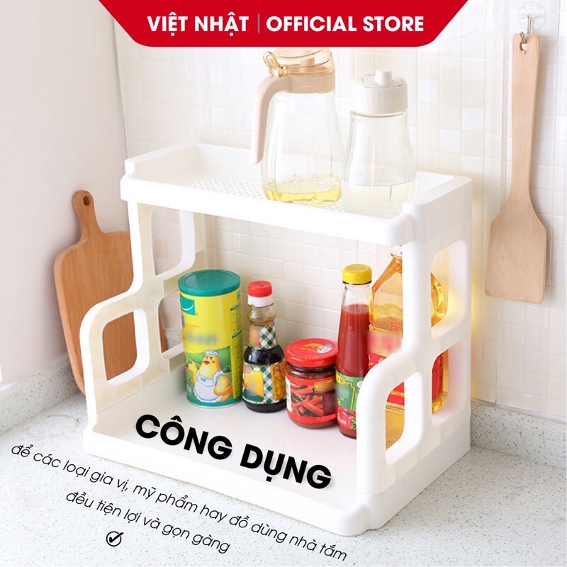 kệ gia vị 2 tầng việt nhật 5566,trạn phòng tắm chữ H nhựa việt nhật,tiện lợi,chắc chắn