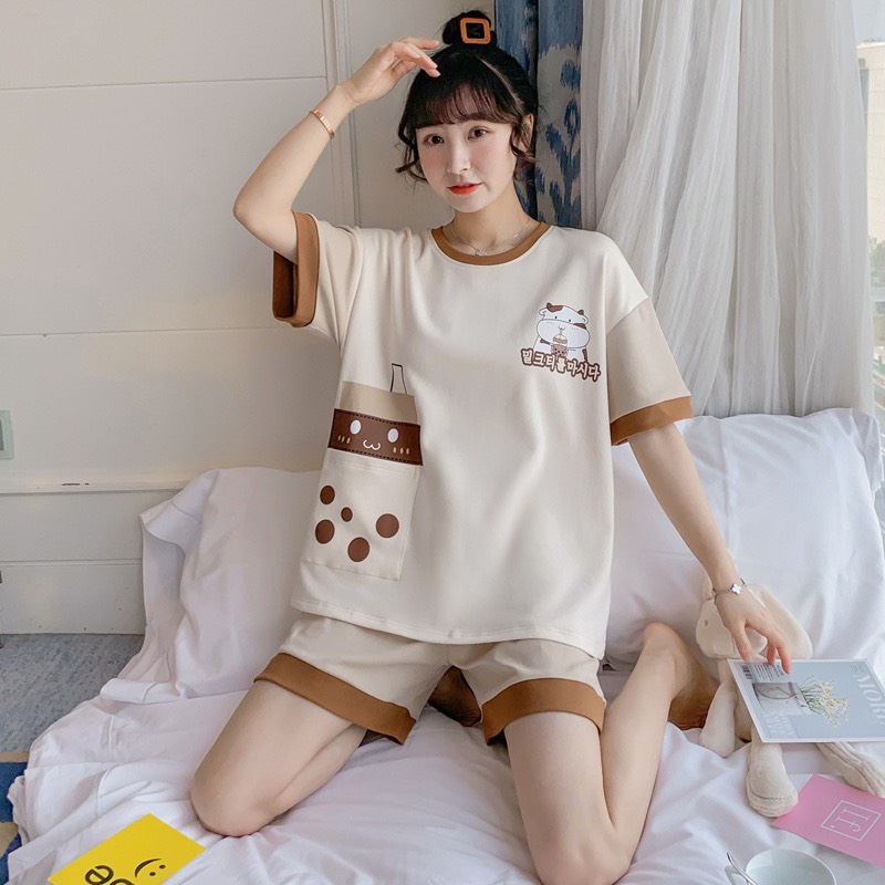 Bộ đùi hoạt hình dễ thương VIDEO ẢNH THẬT, bộ quần áo đùi in hình sắc nét freesize