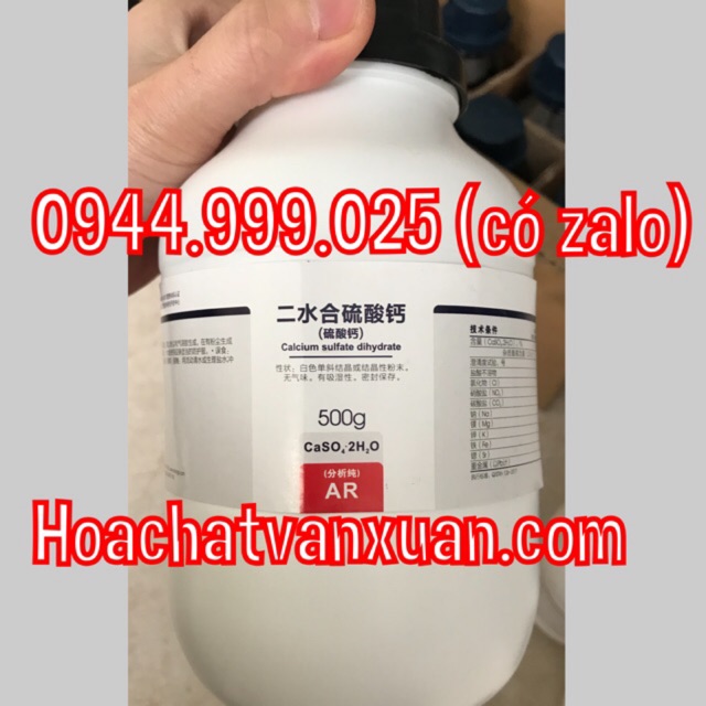 Hóa chất CaSO4 .2H2O Calcium sulfate dihydrate zhanyun lọ 500g CAS 10101-41-4