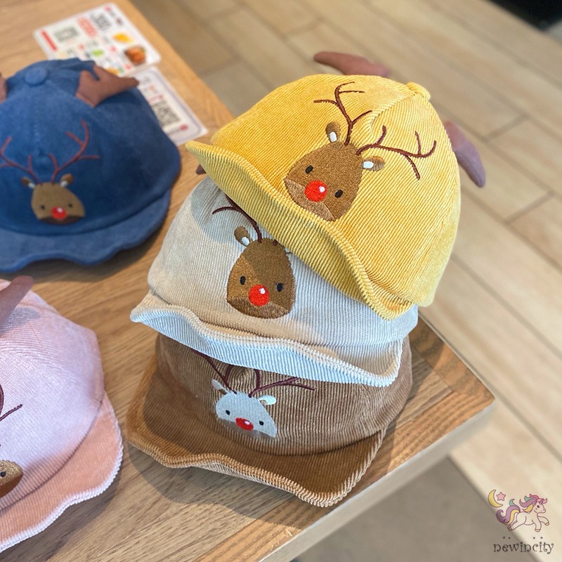 Mũ Lưỡi Trai Chống Nắng Hình Tuần Lộc Dễ Thương Cho Bé