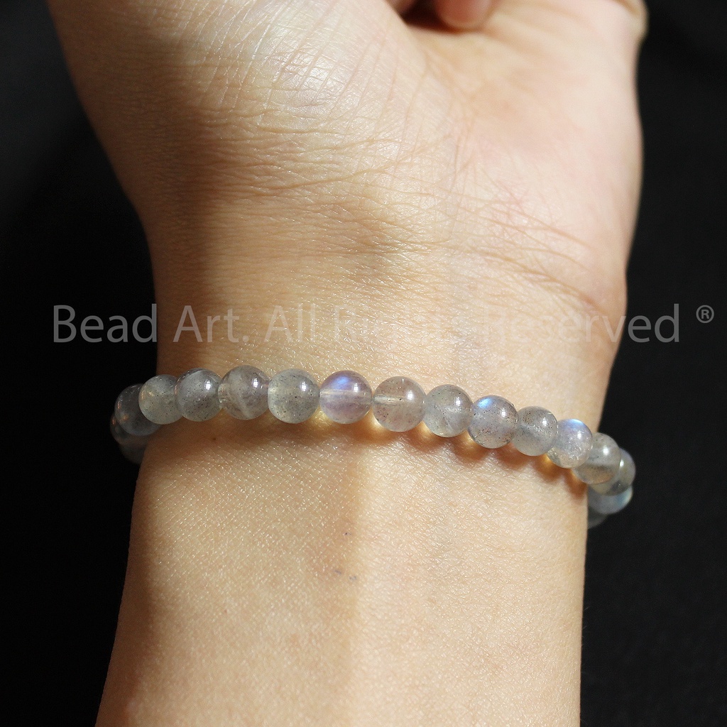 Vòng Tay 5MM Hạt Đá Labradorite, Hắc Nguyệt Quang Ánh Cầu Vồng Loại A, Vòng Tay Phong Thuỷ, Chuỗi Hạt S50 - Bead Art