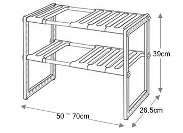 Kệ gầm bếp co giãn đa năng xếp tầng - Kệ để giày gọn gàng nhà cửa Br00357