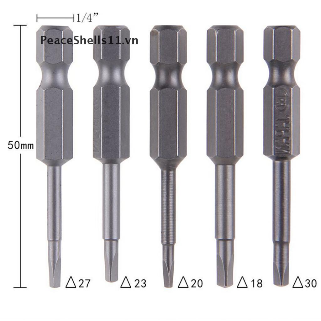 Set 5 mũi tua vít từ tính đầu tam giác bằng thép 1/4&quot; 50mm 11