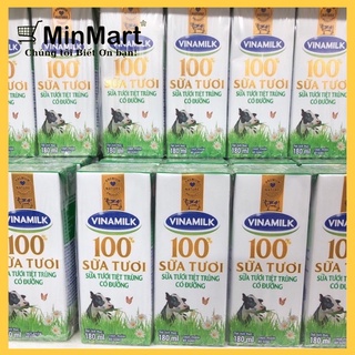 Sữa Tươi Vinamilk Có Đường 100% Lốc 4 Hộp * 180ml MinMart