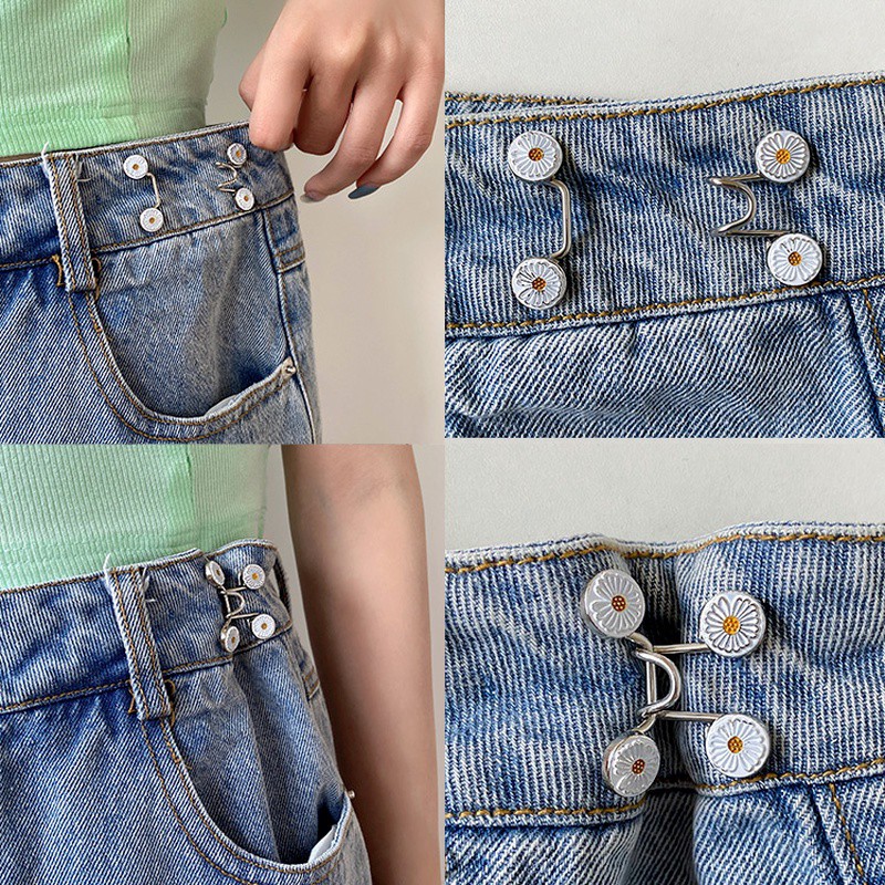 1 Bộ Nút Cài Cố Định Thắt Lưng Quần Jean Không Cần Đóng Đinh Có Thể Tháo Rời