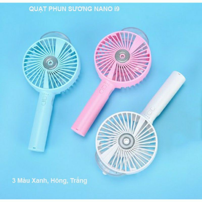 QUẠT PHUN SƯƠNG CẦM TAY ĐỂ BÀN - Quạt Mini Tích Điện Phun Sương Hơi Nước Tạo Ẩm 800mAH - Hàng Cao Cấp Chất Lượng