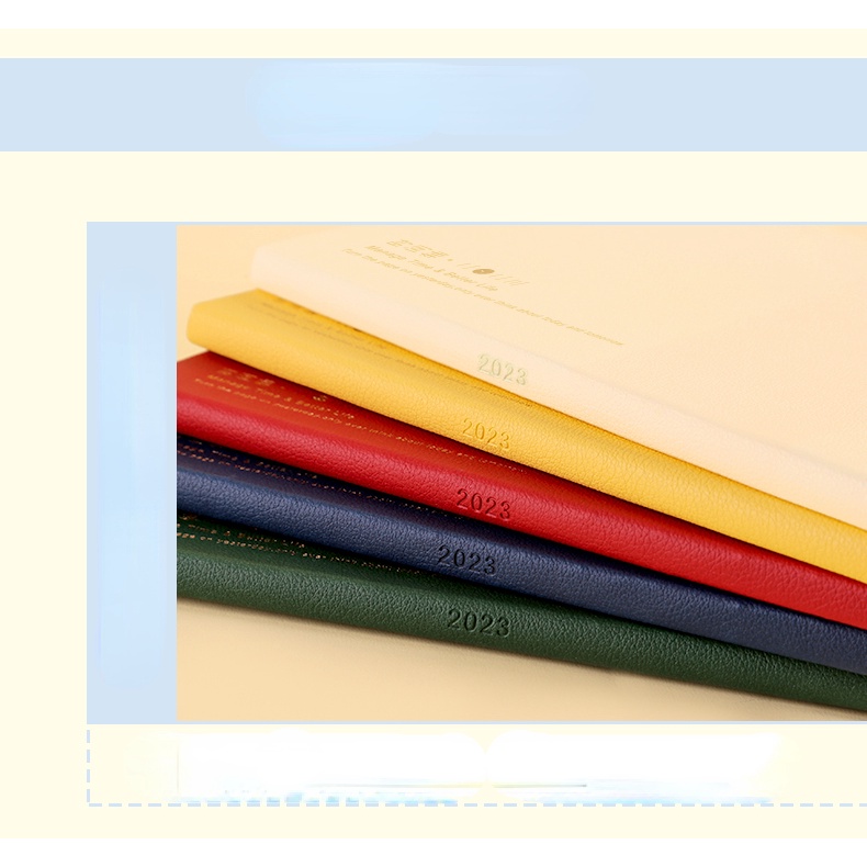 Bảng Kế Hoạch Hàng Tháng 2023 Kinbor A5 Bằng Da PU Mềm Màu Trơn Agenda 224P