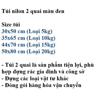 Túi nilon 2 quai (đen) - Combo 3kg và 5kg
