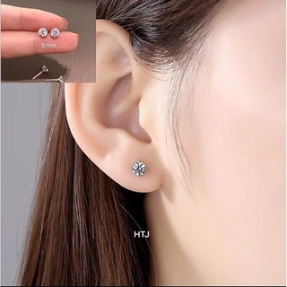 Bông tai nụ đá bạc ta 5li