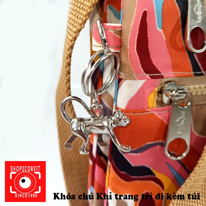 Túi đeo chéo thời trang 3 ngăn chú khỉ Kipling