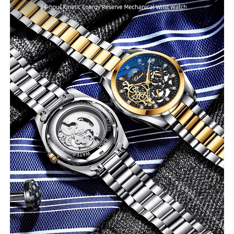 Đồng Hồ Cơ Tự Động CHENXI Chất Liệu Thép Không Gỉ Phát Quang