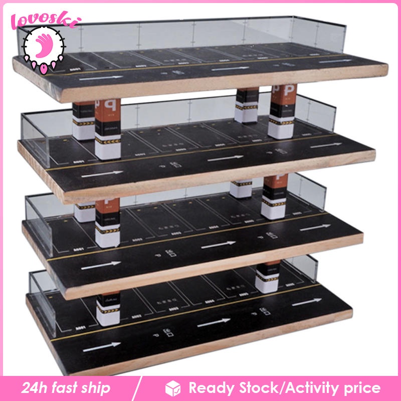 Mô hình bãi đậu xe diorama bằng acrylic tỉ lệ 1:64 chất lượng cao