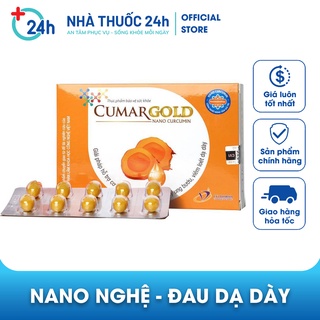 Viên uống CUMARGOLD hỗ trợ viêm loét dạ dày tá tràng Viên nang mềm tinh chất nghệ nano - Hộp 30 Viên