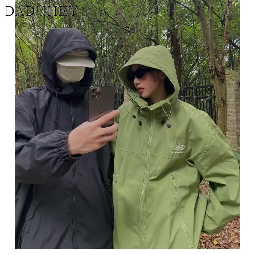 DaDuHey American Style Loose Outdoor All-Matching Hooded Jacket Men's and Women's Autumn Fashion Brand Ins Casual Couple Jacket Jacket