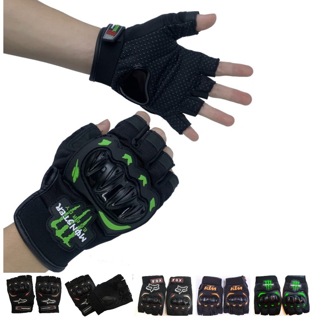 Bán sỉ - Găng tay Monster Probiker kawasaki ktm alpinestar cụt ngón có gù bao tay motor xe đạp xe máy phượt thể thao pkl