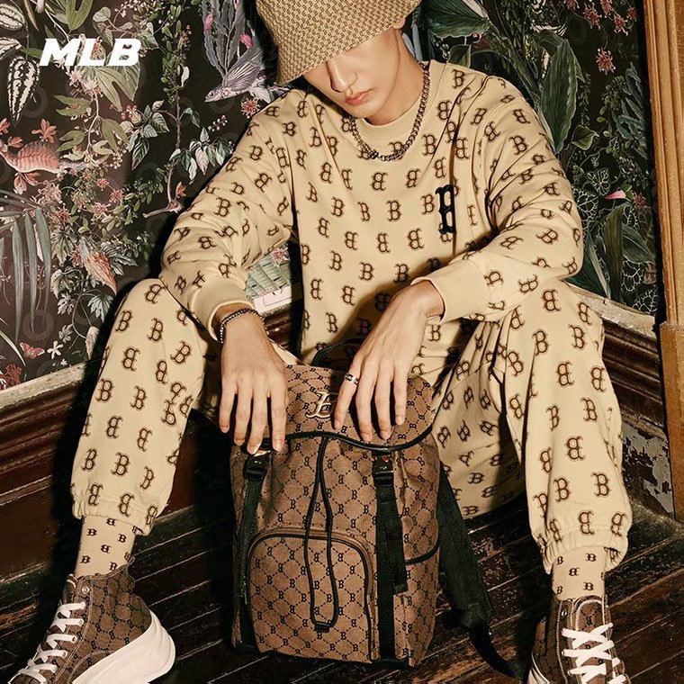 Balo Ny Hàn Quốc đi học nam nữ Monogram Jacquard New York Yankees