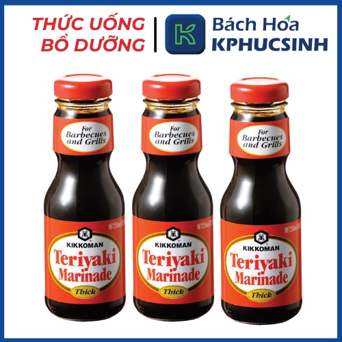 Sốt tẩm ướp teriyaki đậm đặc hiệu Kikkoman (chai thủy tinh) 290g KPHUCSINH - Hàng Chính Hãng