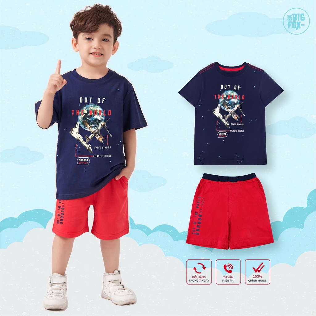 Bộ Cotton Bé Trai Bigfox, Đồ Bộ Cho Bé Mùa Hé Chất Cotton In THE WORLD 2-11