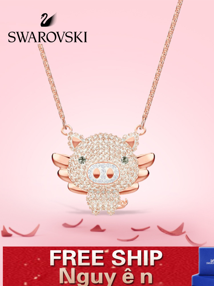 FREE SHIP Dây Chuyền Nữ Swarovski LITTLE Lợn bay dễ thương Bầu không khí nữ tính dễ thương Necklace Crystal FASHION cá tính Trang sức trang sức đeo THỜI TRANG