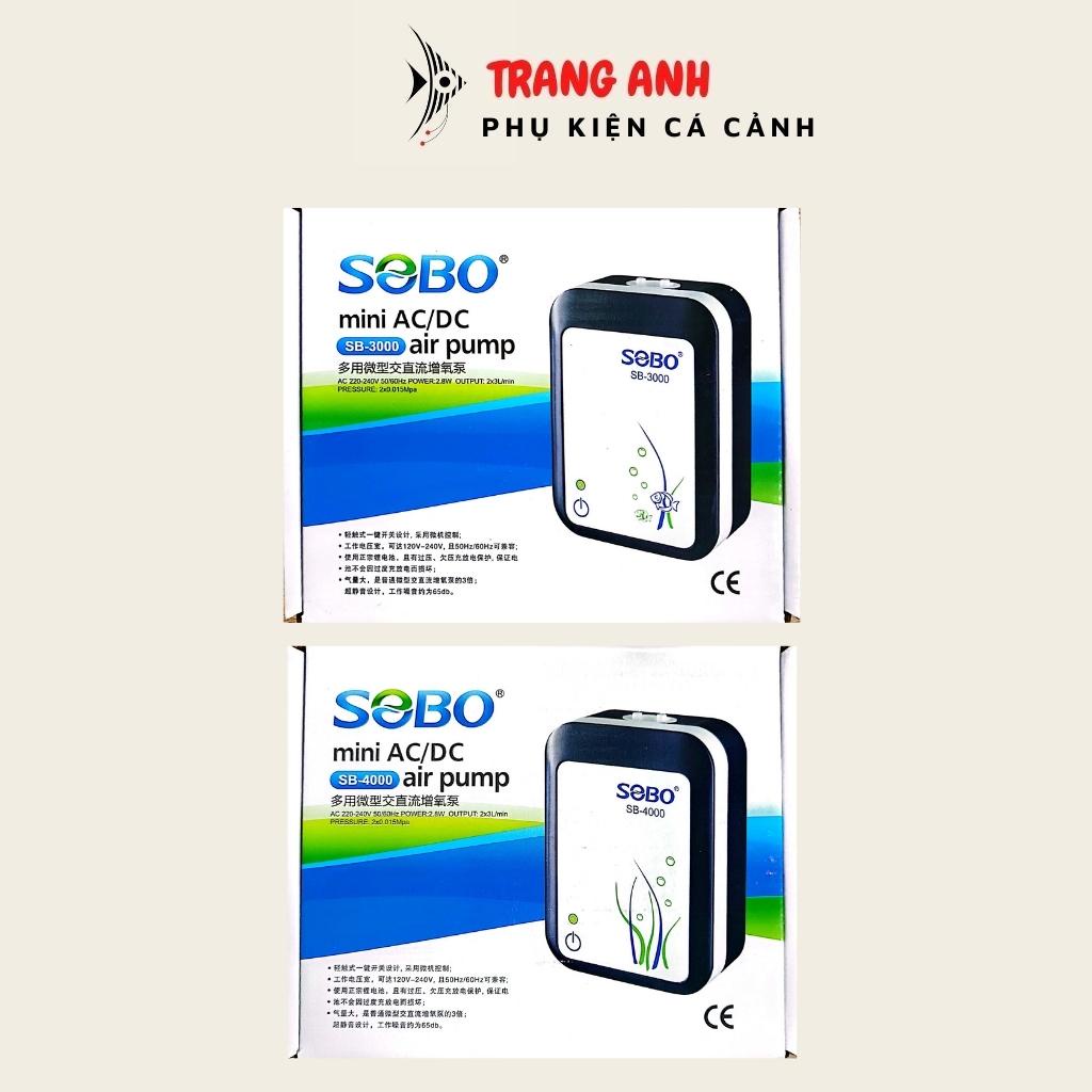 Máy sủi oxy tích điện Sobo SB-3000, Sobo SB-4000 kèm dây sủi + quả sủi, máy sủi cho hồ cá cảnh