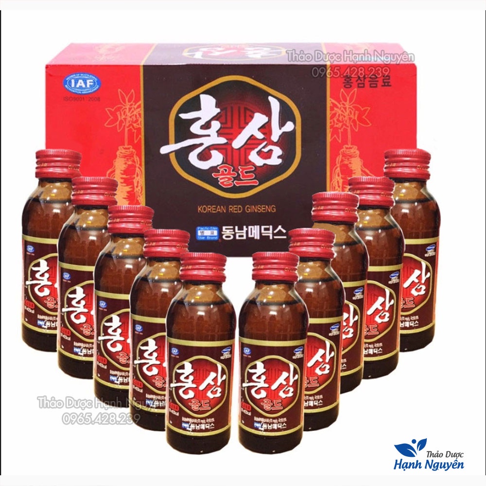 Nước hồng sâm giải khát Hàn Quốc (Hộp 10 chai x 100ml) - Thảo Dược Hạnh Nguyên