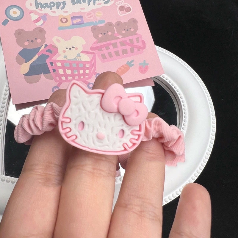 Dây Cột Tóc Co Giãn Hình hello kitty Ngọt Ngào Thời Trang Hàn Quốc Cho Nữ