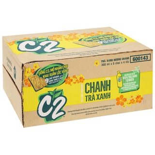 Thùng 24 chai trà xanh c2 hương chanh 360ml/chai