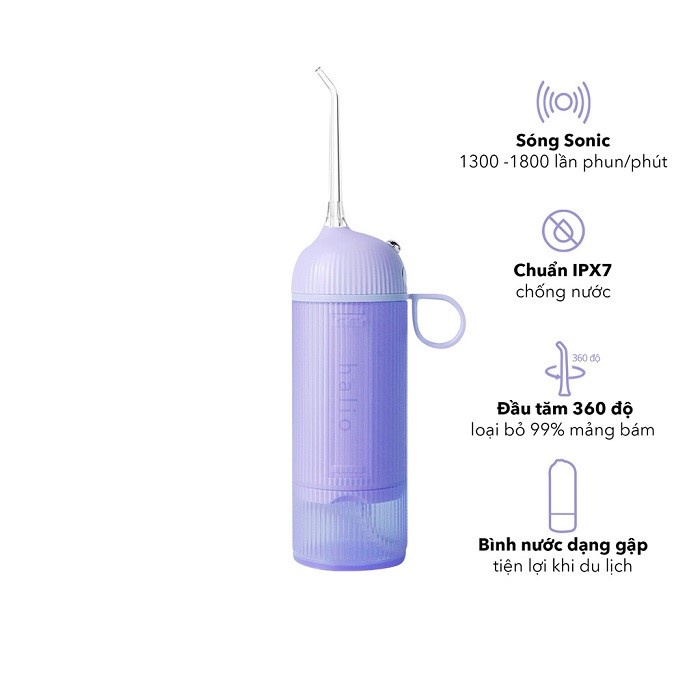 Combo Máy Tăm Halio Oral Irrigator và Set 7 miếng dán trắng răng