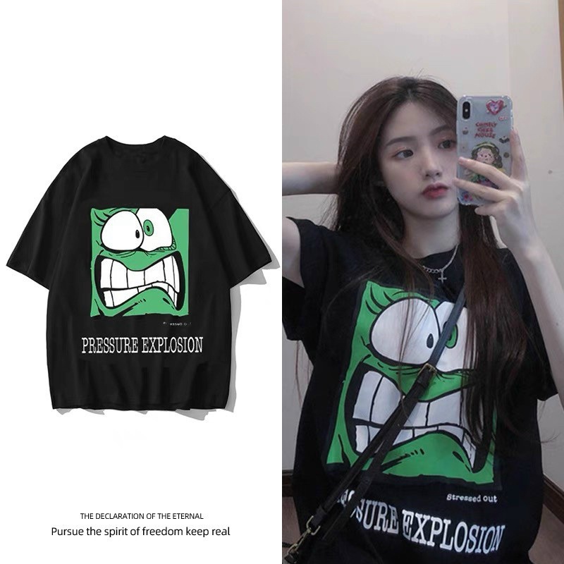 Áo thun nam nữ unisex mặt nhe răng,form rộng chất cotton mịn đẹp co giãn 4 chiều phong cách hàn quốc free size ulzzang