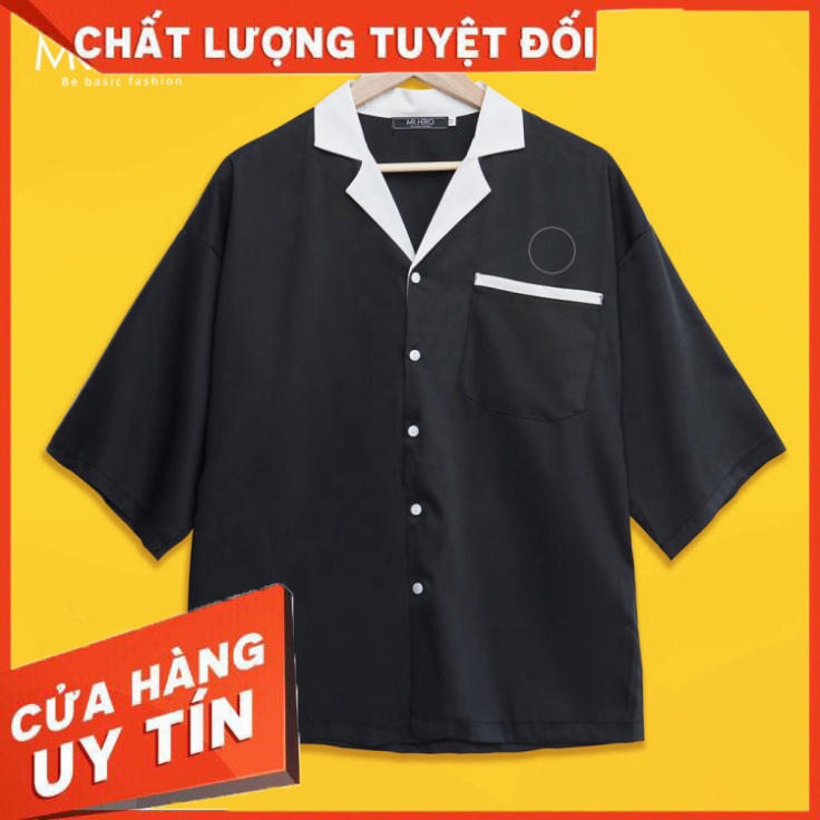 Áo sơ mi tay lỡ cổ vest/ pijama ngắn tay form rộng kiểu dáng unisex phong cách Hàn Quốc SM07 MrHero - Hàng nhập khẩu