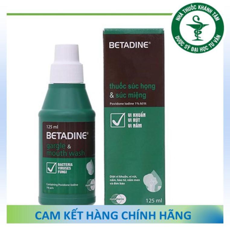 ! ! BETADINE Gargle &amp; Mouth Wash 125ml - Nước súc miệng