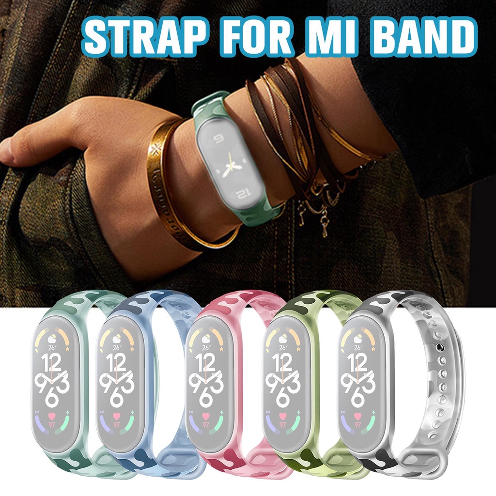 Dây Đeo Silicone Màu Dạ Quang Cho Đồng Hồ Thông Minh Xiaomi Mi Band 7 6 H1L6