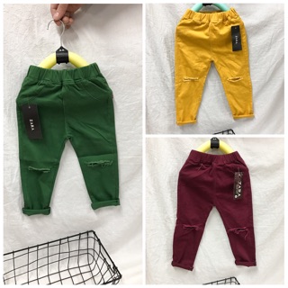 Xả quần kaki dài bé trai/ gái rách gối