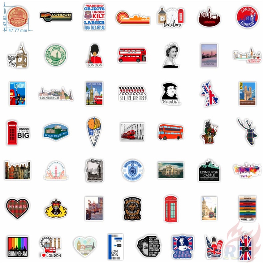 ❉ British Culture &amp; Art Series 02 Retro London Look Stickers ❉ 50Pcs/Set Fashion Mixed DIY Decals Doodle Stickers