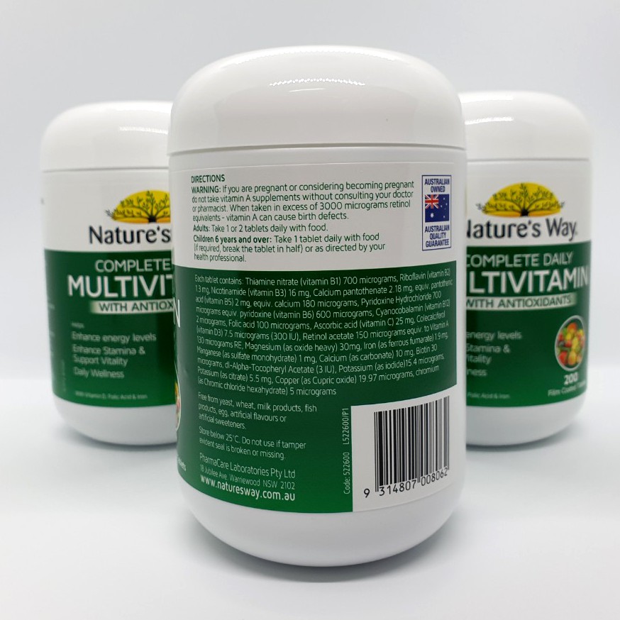 Viên uống Vitamin tổng hợp Tảo Biển Multivitamin Nature's way - 200v