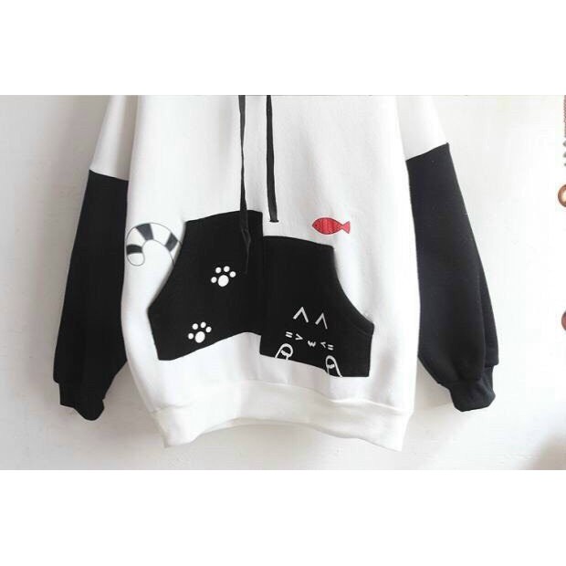 Áo Nikafashion Hoodie Nón Unisex Nam Nữ Chất Vải Nỉ Freesize 1 kích cỡ Form Dáng Rộng Dưới 65kg Mặc Đẹp Mèo CA