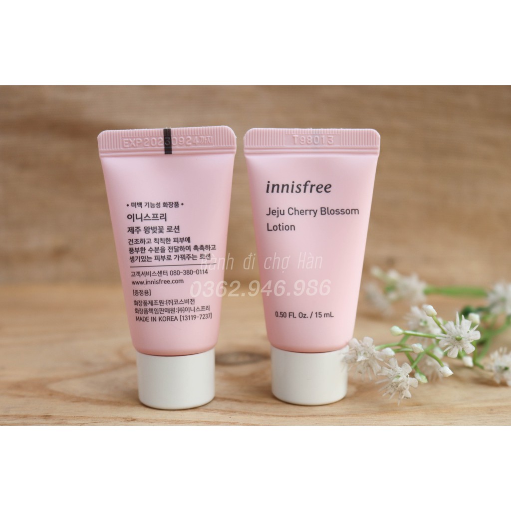 Sample Jeju Cherry Blossom Lotion 15ml - Sữa Dưỡng Ẩm Làm Sáng Da Chiết Xuất Hoa Anh Đào