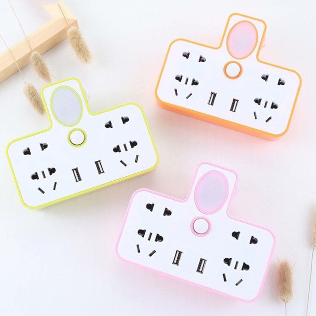 [ Ổ Đ𝐈𝐄̣̂𝐍 𝟐 𝐂Ổ𝐍𝐆] Bộ chia ổ điện Ổ cấm điện 2 cổng USB - có đèn ngủ