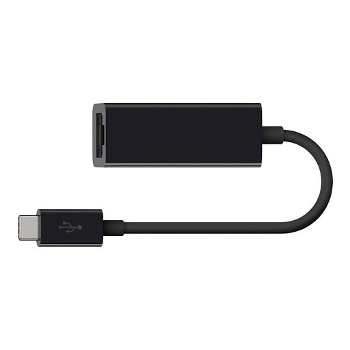 Dây Cáp Chuyển Đổi USB Type-C Sang Gigabit Ethernet Belkin F2CU040BTBLK 15cm (Đen) - Hàng Chính Hãng