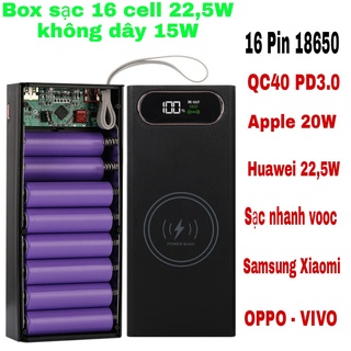 Box sạc dự phòng 16 cell không dây pd3.0.qc4.0 / 22,5w sạc nhanh l16]