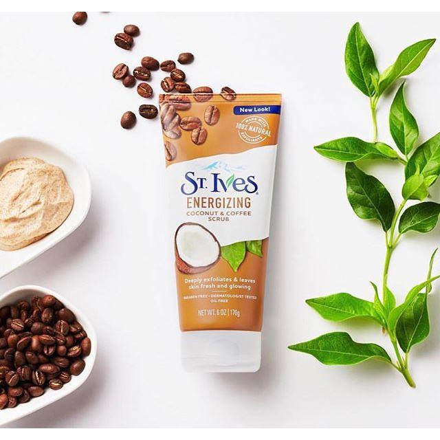 SỮA RỬA MẶT TẨY TẾ BÀO CHẾT DỪA CÀ PHÊ ST.IVES ENERGIZING COCONUT & COFFEE FACE SCRUB 170G