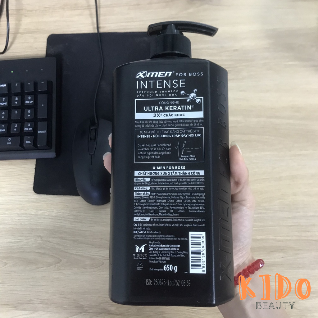 Dầu Gội Nước Hoa XMEN For Boss Intense 380g | 650g - Xịt Khử mùi 150ml - Lăn nách 50ml - Gel tạo kiểu tóc 150g