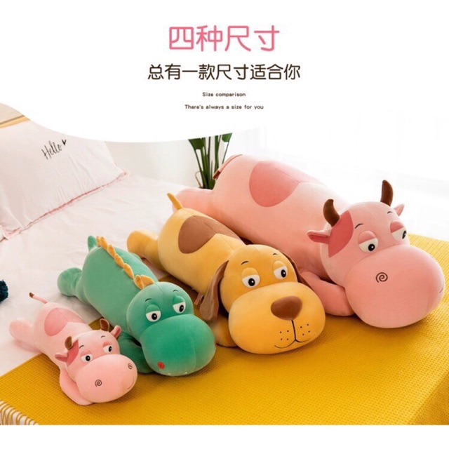 Gấu bông cho bé vải miniso mềm mịn, thú nhồi bông cho bé hình thú nhiều kích thước