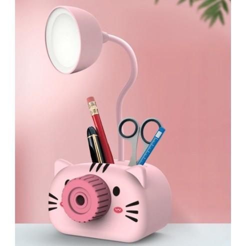 ĐÈN HỌC LED SẠC PIN ĐỂ BÀN CHỐNG CẬN NGỘ NGĨNH DỄ THƯƠNG KÈM HỘP BÚT GỌT BÚT CHÌ