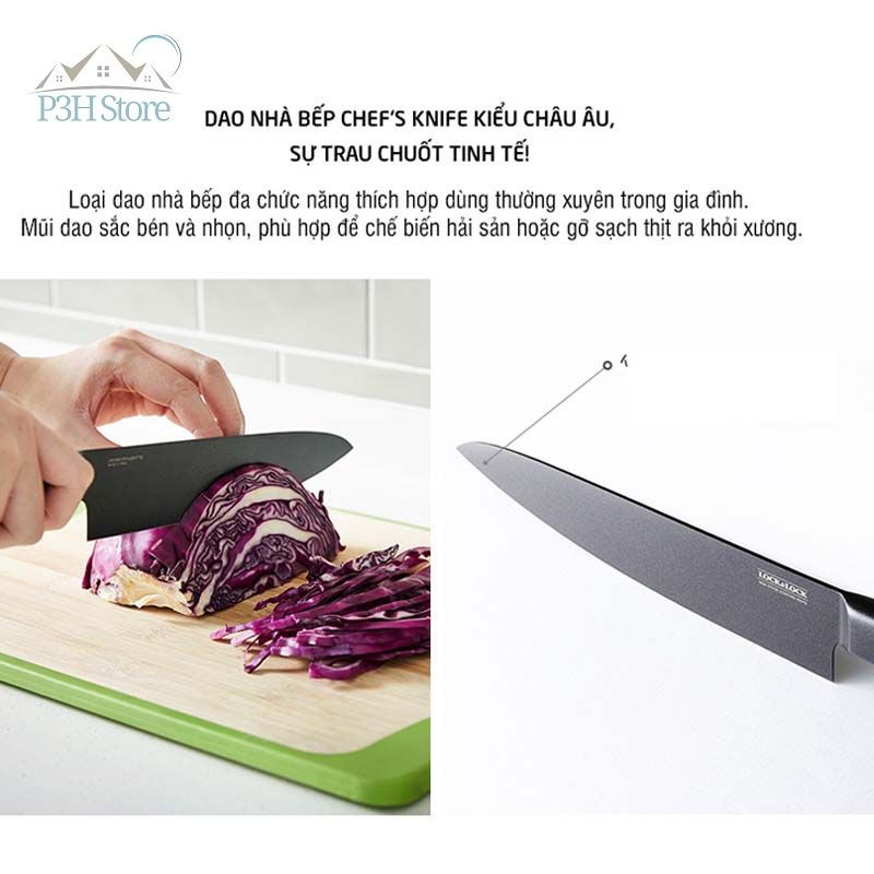 Dao nhà bếp phủ lớp chống dính Lock&amp;Lock Chef's Knife dài 330mm màu đen CKK311