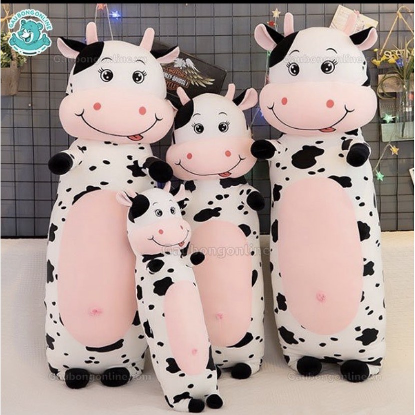 Gối ôm bò sữa ⚡RẺ VÔ ĐỊCH⚡ Bông PP 3D tinh khiết an toàn cho trẻ nhỏ
