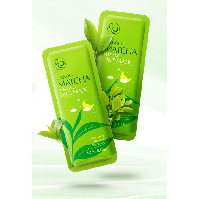 Mặt nạ ngủ matcha FREE SHIP Mặt nạ ngủ trà xanh laikou dưỡng da