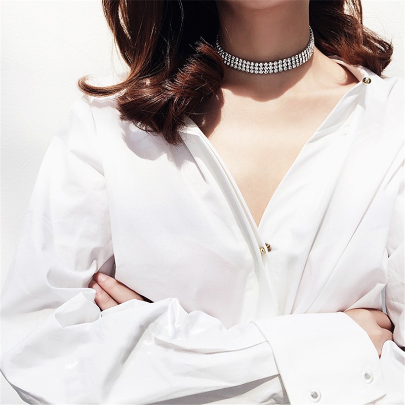 Vòng đeo cổ cô dâu đính đá giả kim cương