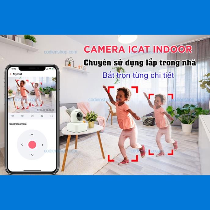 [BH 24 THÁNG] Camera Wifi Thông Minh ICat Indoor Trong Nhà - Hunonic ICat Indoor - ĐIỆN_THÔNG_MINH_VN