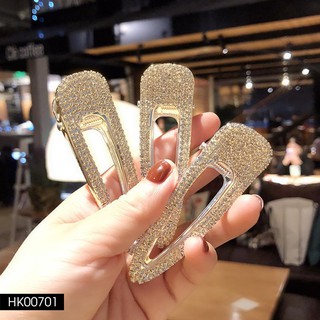 HK007 Kẹp tóc cườm đá nhân tạo Luxury
